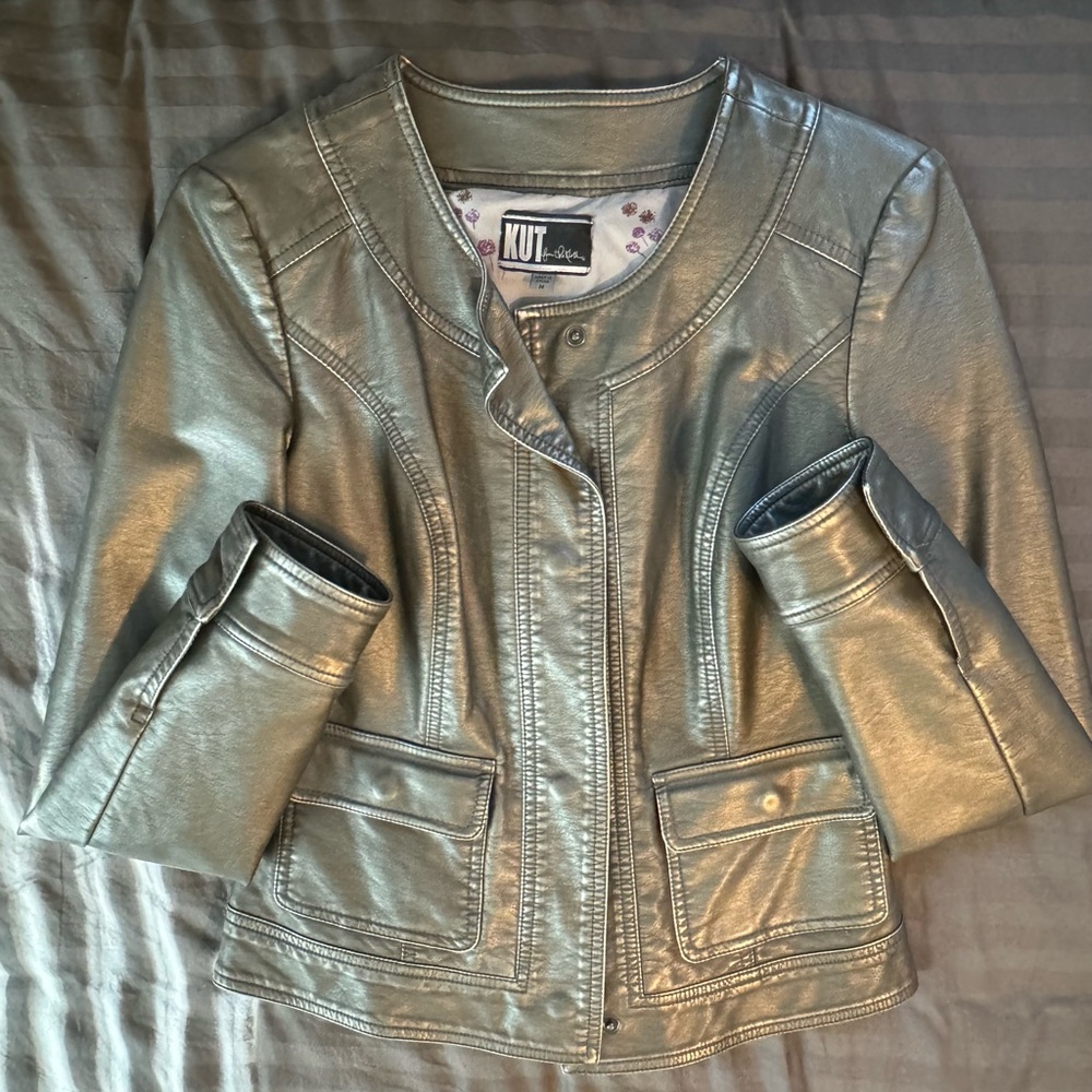 Women’s pewter cropped jacket